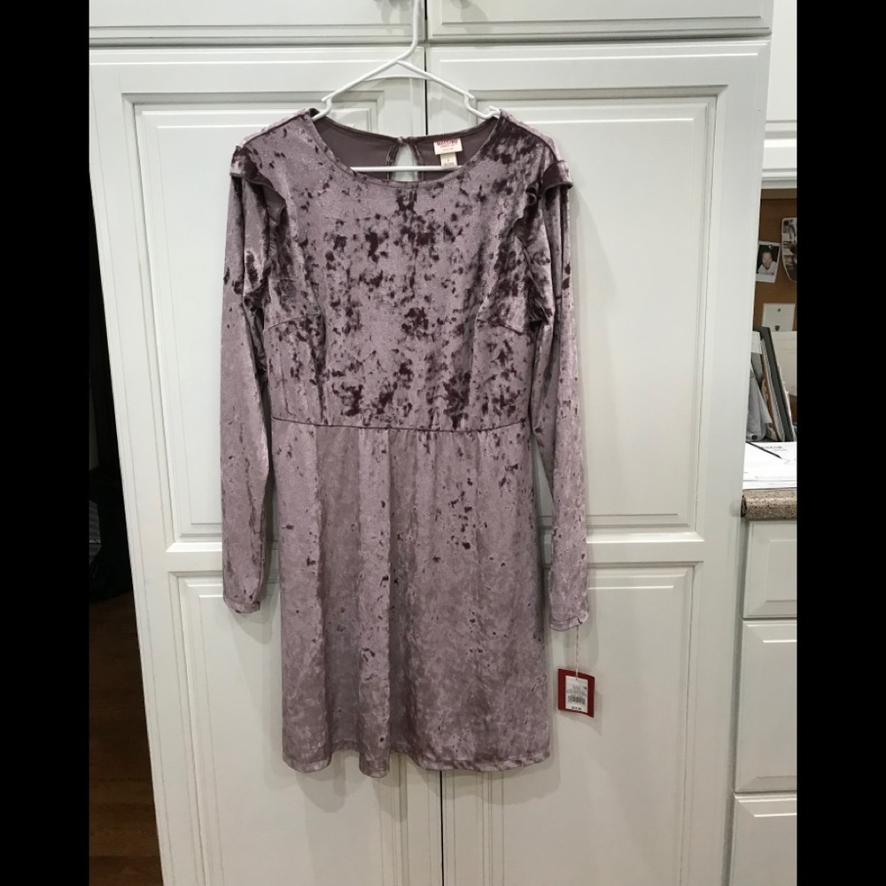 Dusty Rose Crushed Velvet Dress